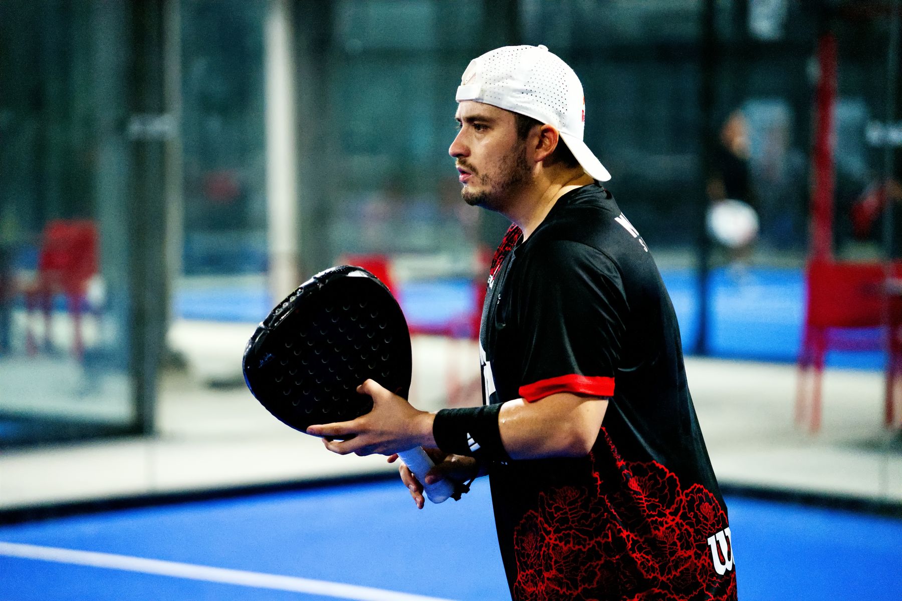 A player waiting at the net